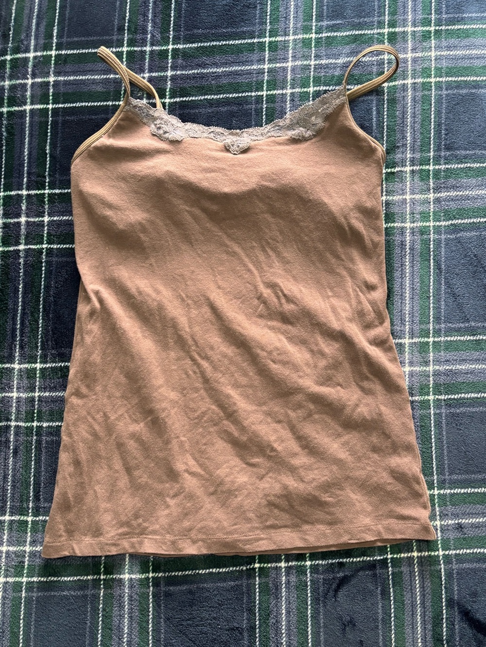 Brown lace cami top w/adjustable straps.Size XS.